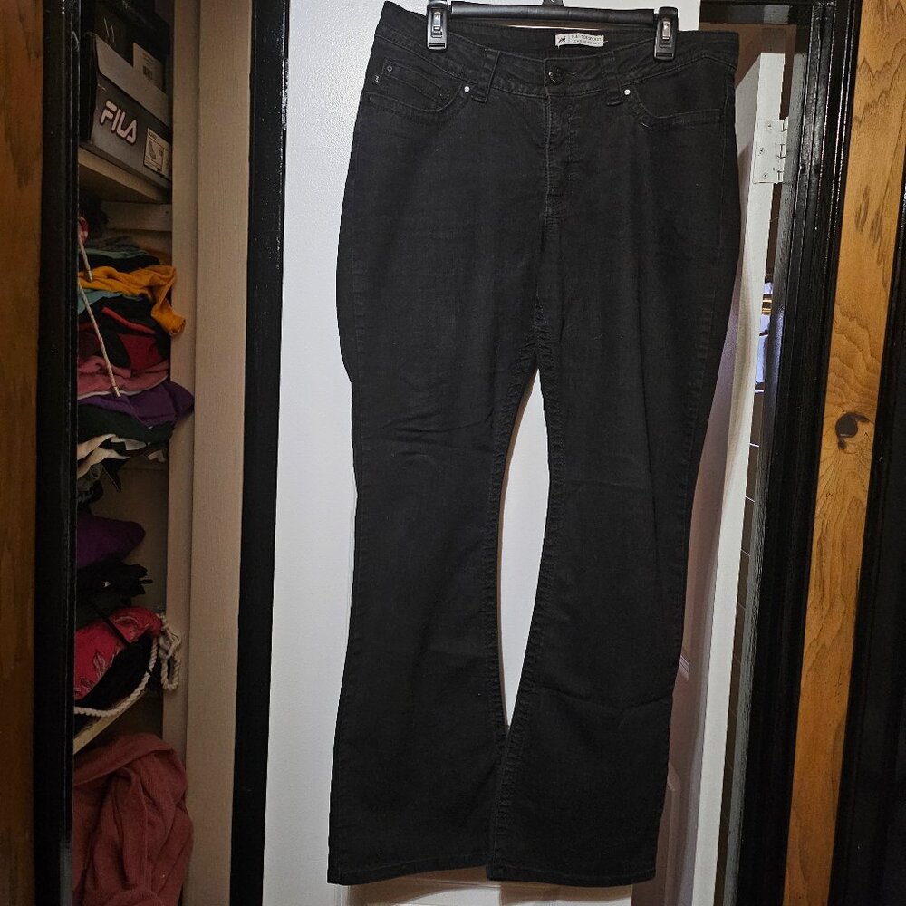 Lee Slender Secret Lower On the Waist Black Denim with Rhinestones Size 14